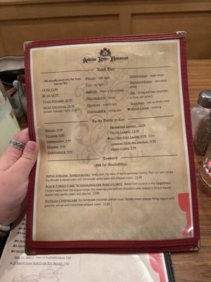 Menu photo 4 Andreas Keller German Restaurant Leavenworth, WA