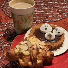 S'mores tart and almond croissant  (coffee is from Coffee Emporium)
