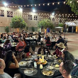 Couples enjoy a meal catered by The Kebab Shop.