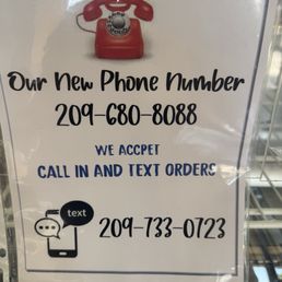 Call or text your order!!