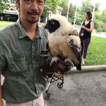 Bronx Zoo - Caregiver and his bird. - Zoos Near Me - Bronx, New York