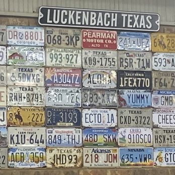Lindsey's Lazy L Bar B Q - Pretty cool license plate wall - Barbeque Near Me - Alto, Texas Lindsey's Lazy L Bar B Q - Pretty cool license plate wall - Barbeque Near Me - Alto, Texas