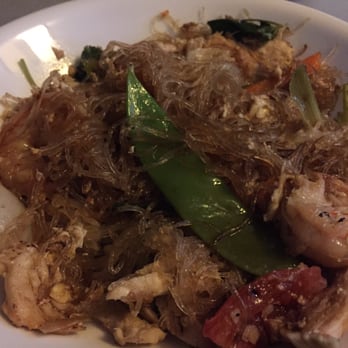 Thai Cuisine - Pad Woon Sen with Chicken and Shrimp - Thai Near Me - Austin, Texas