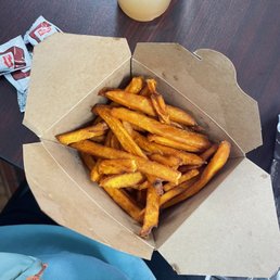 Sweet potato fries and MANGO GUAVA LEMONADE