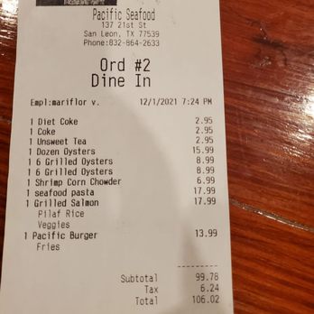 Pacific Seafood - Prices - Seafood Near Me - San Leon, Texas