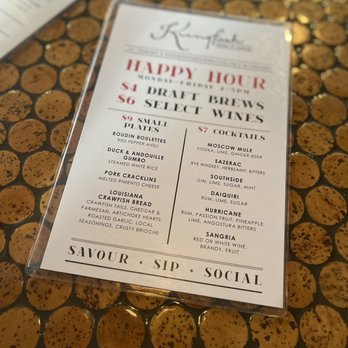 Kingfish Kitchen & Cocktails - Happy hour menu - Cajun/Creole Near Me - New Orleans, Louisiana
