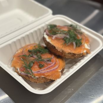 Apollo Bagels - everything bagel with smoked salmon, cream cheese, capers, red onions - Bagels Near Me - New York, New York Apollo Bagels - everything bagel with smoked salmon, cream cheese, capers, red onions - Bagels Near Me - New York, New York