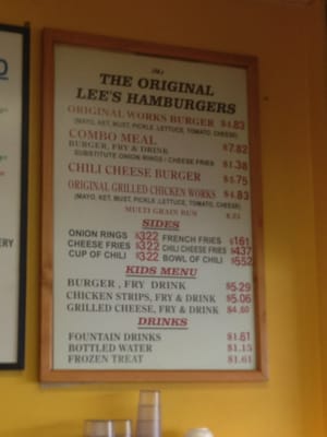 Menu photo 2 Lee's Hamburgers Metairie, LA Menu photo 2 Lee's Hamburgers Metairie, LA