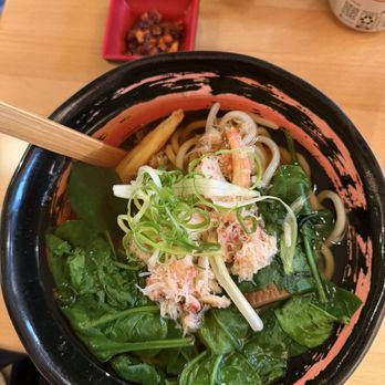 Somenya - Soba restaurant - Hot Spicy Crab Udon (chili oil on side) - Japanese Near Me - Boston, Massachusetts Somenya - Soba restaurant - Hot Spicy Crab Udon (chili oil on side) - Japanese Near Me - Boston, Massachusetts