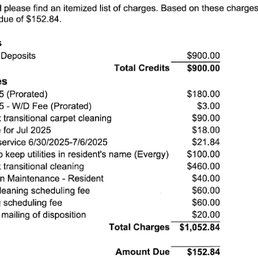 Move out charges