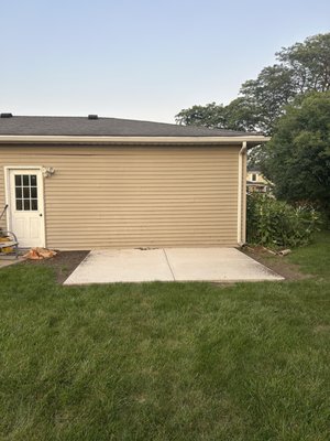 Finished concrete driveway