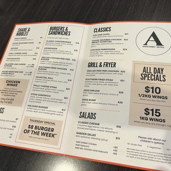 Agincourt Hotel - Menu - Hotels Near Me - Haymarket, NSW