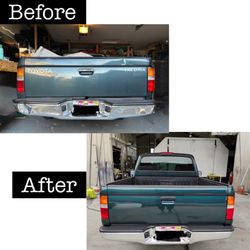 Aces Auto Body - 1997 Toyota Tacoma Truck - rear view. Removed the "Toyota" lettering