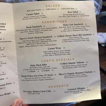 Harry's Bar - food menu - Sports Bars Near Me - San Francisco, California