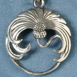 Dragon's Treasure - Handmade Chrysanthemum Solid Sterling Silver Pendant