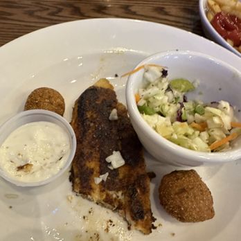 Fish City Grill - Blackened catfish (I remembered to take a pic only after I started eating) - Seafood Near Me - Pearland, Texas