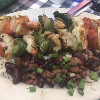 Flying Fish - Grilled shrimp with rice and beans. Get it "snappy" - Seafood Near Me - Little Rock, Arkansas