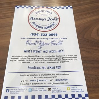 Aroma Joe's - Coffee & Tea Near Me - Pompano Beach, Florida Aroma Joe's - Coffee & Tea Near Me - Pompano Beach, Florida