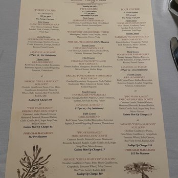 Quiessence - The menu for the evening - New American Near Me - Phoenix, Arizona