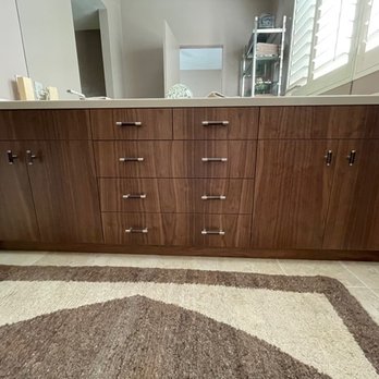Cabinets by Precision Works - Walnut veneer cabinet reface. - Cabinetry Near Me - Indio, California Cabinets by Precision Works - Walnut veneer cabinet reface. - Cabinetry Near Me - Indio, California