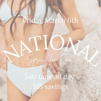 Esthetic Glow - National Spray Tan Day - one day ONLY | Friday, March 6th - $40 tans | $15 savings - Sugaring Near Me - Fountain Valley, California Esthetic Glow - National Spray Tan Day - one day ONLY | Friday, March 6th - $40 tans | $15 savings - Sugaring Near Me - Fountain Valley, California
