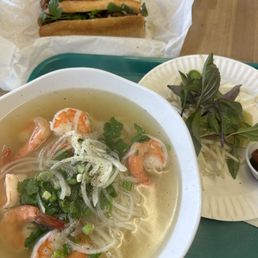 Shrimp pho, banh mi Shrimp pho, banh mi