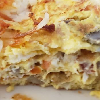 Omicron Family Restaurant - Inside the gyro and feta omelette with added tomato and onion. - American Near Me - West Bend, Wisconsin Omicron Family Restaurant - Inside the gyro and feta omelette with added tomato and onion. - American Near Me - West Bend, Wisconsin