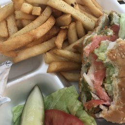 Sorry, I started eating my veggie burger before I took this picture...I was hungry. It was very good. Sorry, I started eating my veggie burger before I took this picture...I was hungry. It was very good.