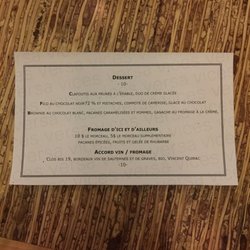 Restaurant Vices Versa - Menu des desserts