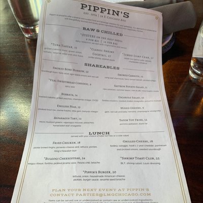 Menu photo 2 Pippin's Tavern Chicago, IL