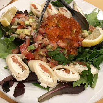 Moldova Restaurant - Salmon roe and avocado salad. - Modern European Near Me - Brooklyn, New York Moldova Restaurant - Salmon roe and avocado salad. - Modern European Near Me - Brooklyn, New York