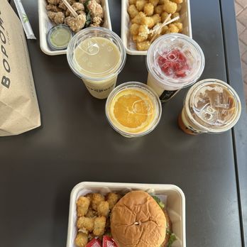 Bopomofo Cafe - popcorn chicken, tater tots, honey walnut shrimp burger - Cafes Near Me - Irvine, California