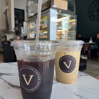 Voltaire Coffee Roasters - Iced cold brew coffee and a caramel latte - Coffee & Tea Near Me - San Jose, California Voltaire Coffee Roasters - Iced cold brew coffee and a caramel latte - Coffee & Tea Near Me - San Jose, California