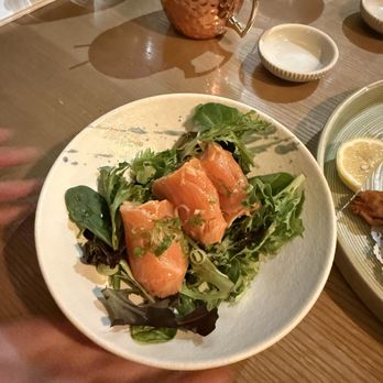 Mikado - Yuzu Salmon Salad - Sushi Bars Near Me - New York, New York Mikado - Yuzu Salmon Salad - Sushi Bars Near Me - New York, New York