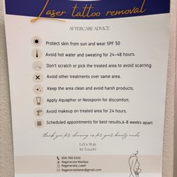 Regenerate Laser MedSpa - Laser hair removal After Care
