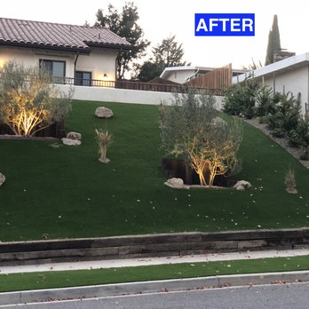 Drought Turf - After picture at dusk (2500 sq ft) other side with wax privet showing - Thanks Drought Turf!! ** Sorry about the leaves, the wind picked up - Landscaping Near Me Drought Turf - After picture at dusk (2500 sq ft) other side with wax privet showing - Thanks Drought Turf!! ** Sorry about the leaves, the wind picked up - Landscaping Near Me