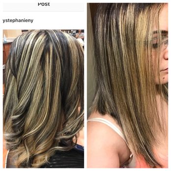 Contempo Hair Designs - The first attempt at balayage at contempo hair design. My hair was virgin before this mess - Hair Salons Near Me - Yonkers, New York
