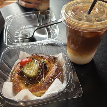 Four Green Cats - savory kolache and tiramisu iced latte - Desserts Near Me - Mount Laurel Township, New Jersey