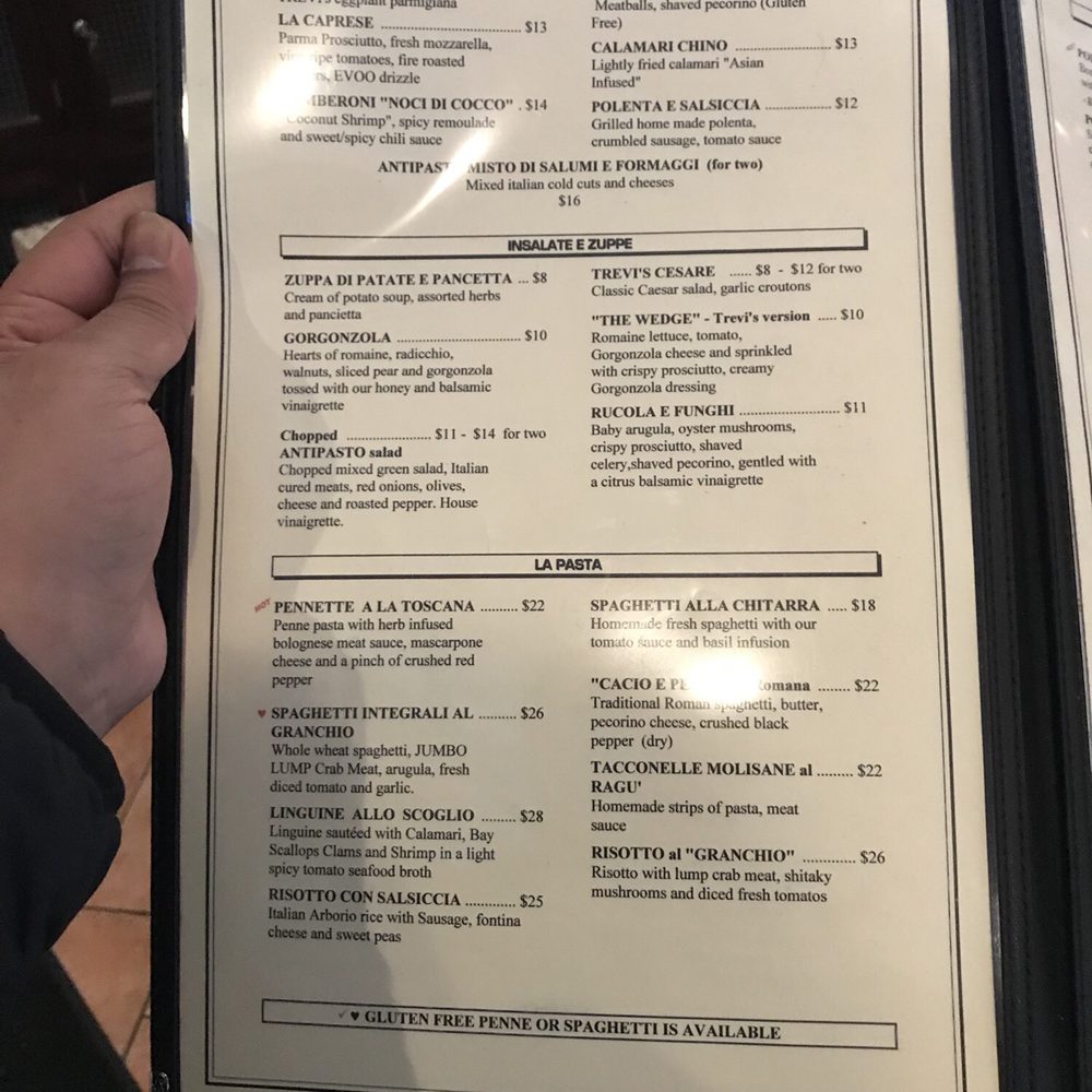 Osteria Trevi - Lunch menu - Italian Near Me - Madison, New Jersey