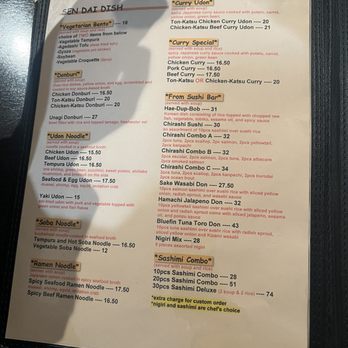 Sen Dai Sushi - menu 6/?? - Japanese Near Me - Milpitas, California