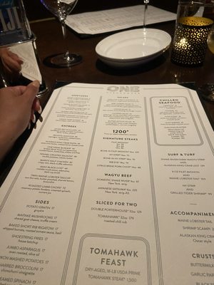 Menu photo 2 One Steakhouse Las Vegas, NV Menu photo 2 One Steakhouse Las Vegas, NV