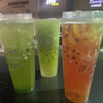 Soya Tea Lounge - S19-kidding me (delicious!)  S2- just dew it (my least favorite so far, but still very good) S15- yellow tone (also delicious) - Bubble Tea Near Me - Los Banos, California
