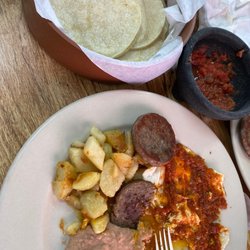 Miguels Tex Mex - Huevos Rancheros with sausage