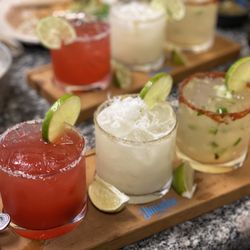 Los Arcos Mexican Restaurant - Margarita flight: strawberry, coconut (fav!), spicy.
