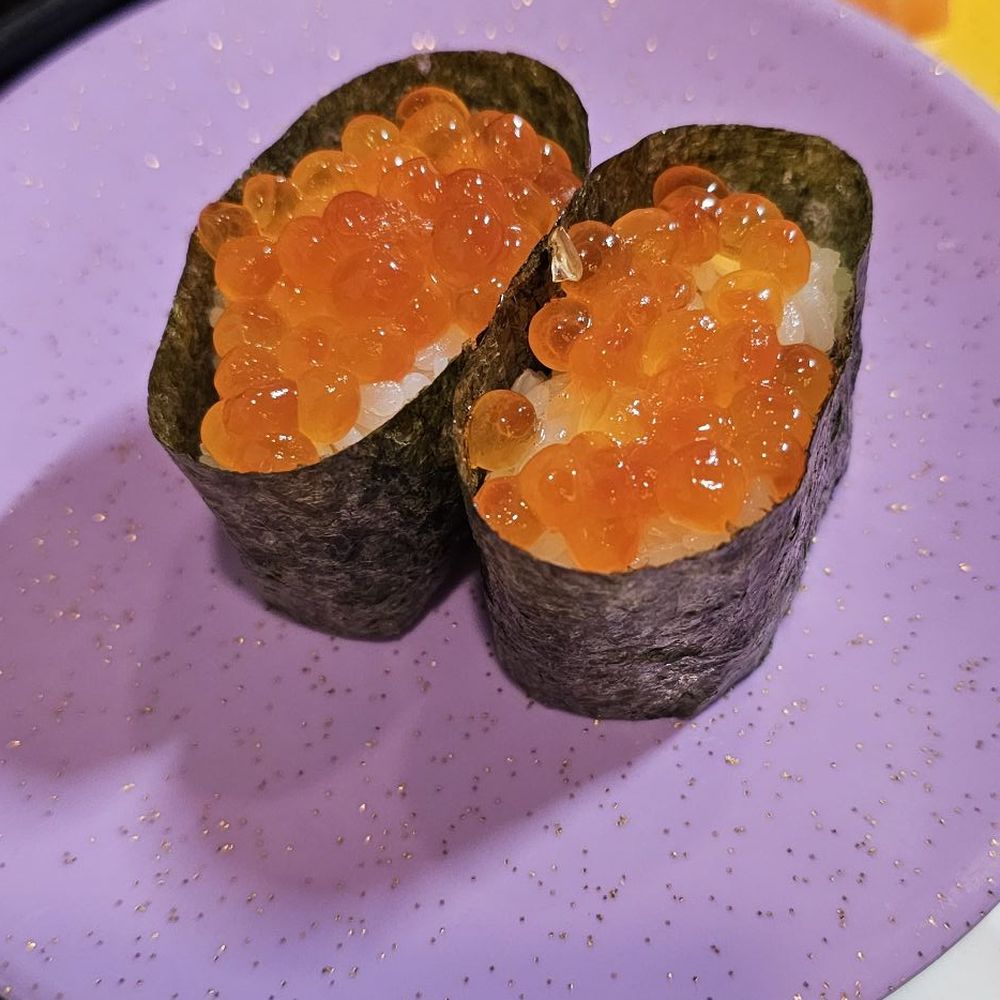 Gen Sushi - Ikura....way too much rice. I combined all the ikura on one, and still too much rice for one piece combined - Sushi Bars Near Me - Gresham, Oregon