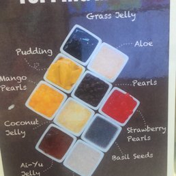 the ingredients of the topping menu