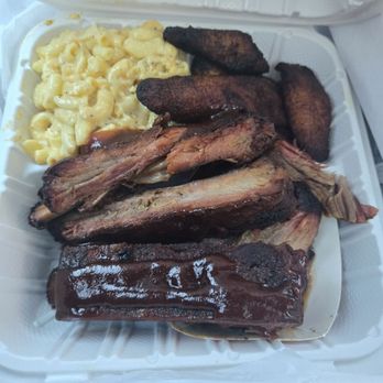 Village BBQ - Pork ribs, mac n cheese, plaintains - Barbeque Near Me - North Merrick, New York