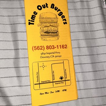 Time Out Burger - Menu; as of March 2024 - Burgers Near Me - Downey, California Time Out Burger - Menu; as of March 2024 - Burgers Near Me - Downey, California