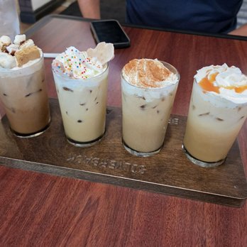 Silverback Breakfast & Cafe - Latte flight-july - Cafes Near Me - Vista, California Silverback Breakfast & Cafe - Latte flight-july - Cafes Near Me - Vista, California