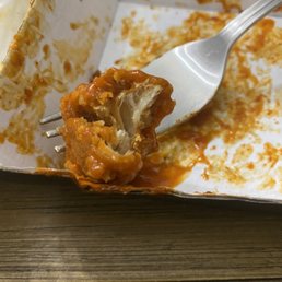 dried out, all batter no chicken.